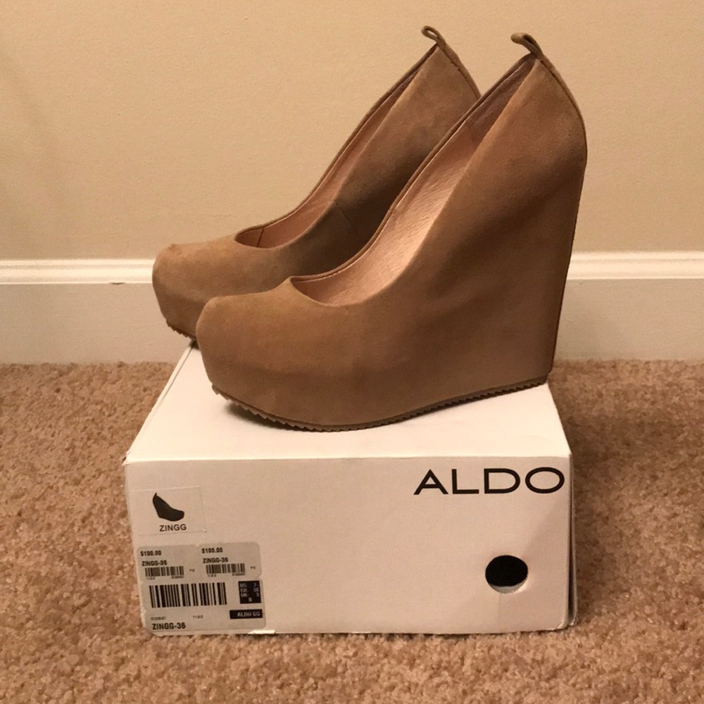 Aldo Tan Suede Wedges